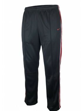 Nike Womens Low Rise Track Pants Black Red White Stripe Athletic Size L NWT